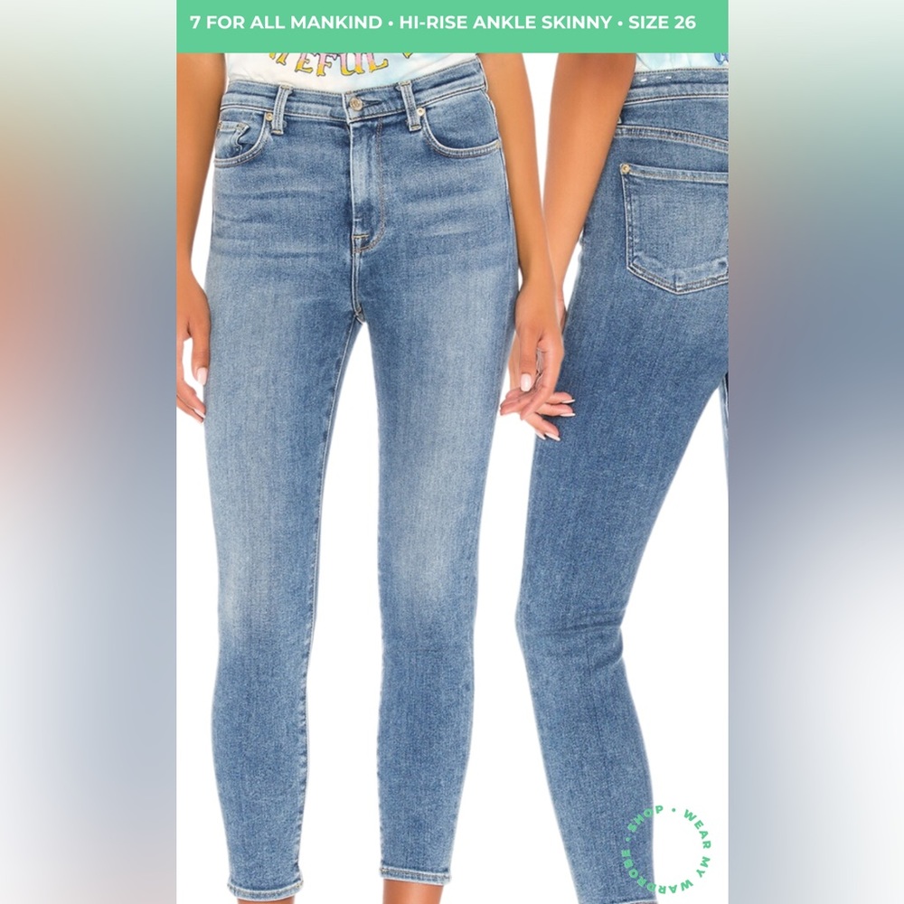 7 FOR ALL MANKIND High Waist Ankle Skinny - Size 26 - Color: Beau Blue